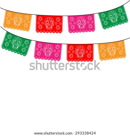 Mexican Banner Mexico Multicolored Template Hanging Stock Vector ...