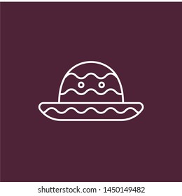Mexican big hat vector icon
