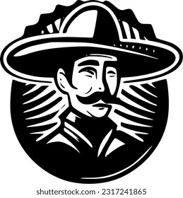 Mexican - Black and White Isolated Icon - Vector illustration
