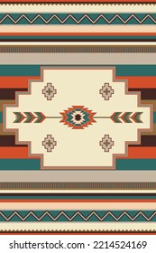 Patrón mexicano de manta sin costura. Ornamento indígena. Decoración de estilo étnico suroeste. Vector.