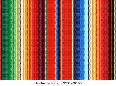 Mexican blanket stripes seamless pattern. Colorful ethnic mexican poncho