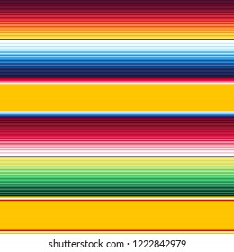 Mexican Blanket Stripes Seamless Vector Pattern. Colorful Mexican background.