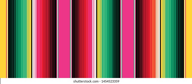 Mexican Blanket Stripes Seamless Vector Pattern  Background for Cinco de Mayo Party Decor Mexican Food Restaurant Menu 