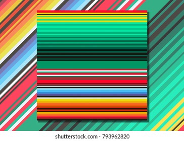 Mexican Blanket Stripes Seamless Vector Pattern. Typical colorful woven fabric from central america