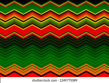 Mexican Blanket Stripes Vector Pattern. Old Typical vintage colorful woven fabric from central america, zig zag texture 