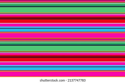 Mexican Blanket stripes vector pattern. Background for Cinco de Mayo party decor or ethnic Mexico fabric pattern with colorful stripes. Serape design vibrant color template, vector illustration 