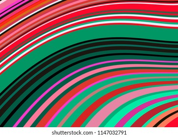 Mexican Blanket Stripes wavy shape Vector Pattern. Typical textile colorful woven fabric from central America