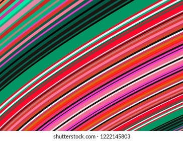 Mexican Blanket Stripes wavy shape Vector Pattern. Typical textile colorful woven fabric from central america