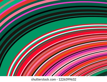 Mexican Blanket Stripes wavy shape Vector Pattern. Typical textile colorful woven fabric from central america