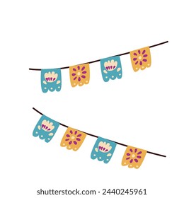 Mexican bunting for celebration design. Vector illustration isolated