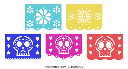 Mexican bunting papel picado for the Day of the Dead decoration