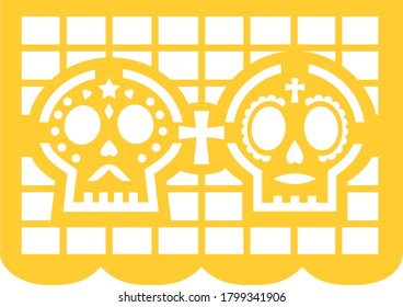 Mexican bunting papel picado for the Day of the Dead decoration