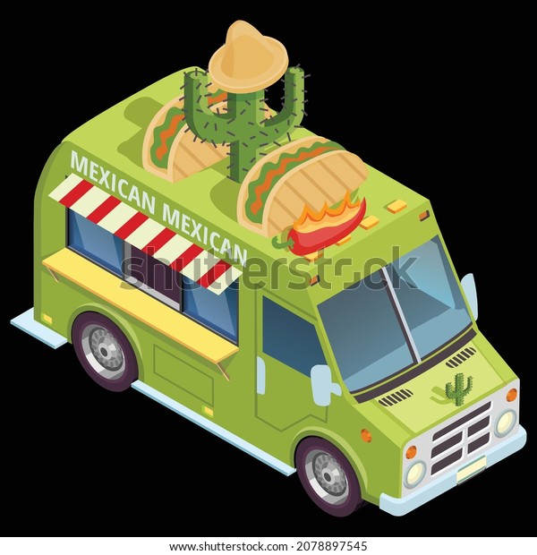 Mexican burger\
car icon vector isometric design\
