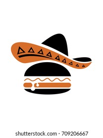 mexican burger logo template