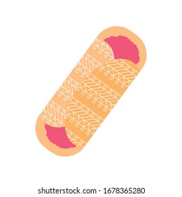 Mexican burrito flat style icon design, Mexico culture tourism landmark latin and party theme Vector illustration