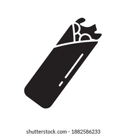 mexican burrito food silhouette style icon vector illustration design