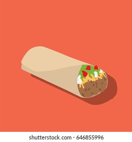 Mexican burrito icon, vector illustration design. Fast food collection.