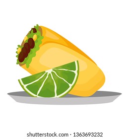 mexican burrito and lemon