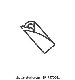 Mexican burrito line icon. linear style sign for mobile concept and web design. Tortilla sandwich outline vector icon. Symbol, logo illustration. Vector graphics