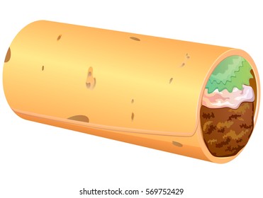 Mexican burrito vector icon