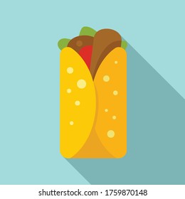 Mexican burritos icon. Flat illustration of mexican burritos vector icon for web design