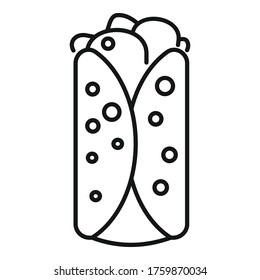 Mexican burritos icon. Outline mexican burritos vector icon for web design isolated on white background