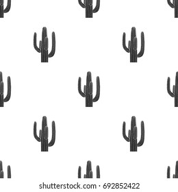 Mexican cactus icon in black style isolated on white background. Mexico country symbol stock vector illustration. svg