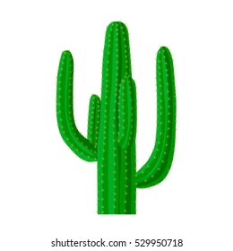 Mexican cactus icon in cartoon style isolated on white background. Mexico country symbol stock vector illustration. svg