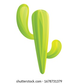 Icono de cactus mexicano. Caricatura del cactus mexicano ícono vector de diseño web aislado en fondo blanco