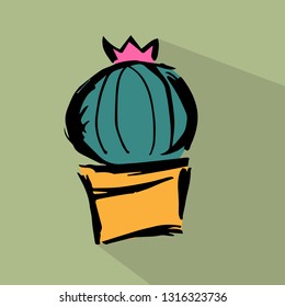 Mexican Cactus Icon with Color. Vector Illustration for Graphic Design, Template, Background, Business, Shirt, and More. 