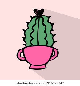 Mexican Cactus Icon with Color. Vector Illustration for Graphic Design, Template, Background, Business, Shirt, and More. 