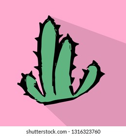 Mexican Cactus Icon with Color. Vector Illustration for Graphic Design, Template, Background, Business, Shirt, and More. 