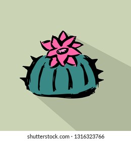 Mexican Cactus Icon with Color. Vector Illustration for Graphic Design, Template, Background, Business, Shirt, and More. 