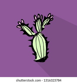 Mexican Cactus Icon with Color. Vector Illustration for Graphic Design, Template, Background, Business, Shirt, and More. 