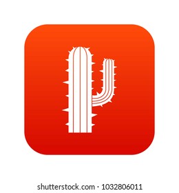 Mexican cactus icon digital red for any design isolated on white vector illustration