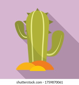 Mexican cactus icon. Flat illustration of mexican cactus vector icon for web design