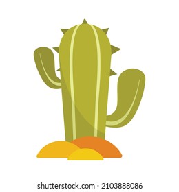 Mexican cactus icon. Flat illustration of mexican cactus vector icon isolated on white background