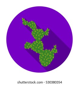 Mexican cactus icon in flat style isolated on white background. Mexico country symbol stock vector illustration.