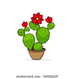 Mexican cactus icon isolated on white background. Mexico country symbol stock vector illustration.