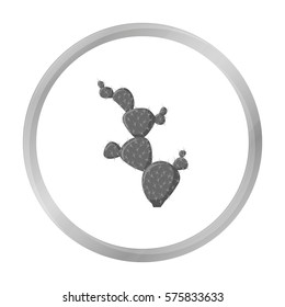 Mexican cactus icon in monochrome style isolated on white background. Mexico country symbol stock vector illustration.