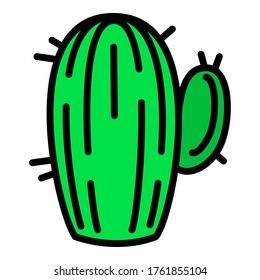 Mexican cactus icon. Outline mexican cactus vector icon for web design isolated on white background