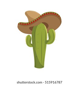 mexican cactus isolated icon