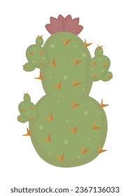 Mexican cactus made in boho style, color vector illustration of wild west