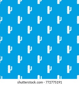 Mexican cactus pattern repeat seamless in blue color for any design. Vector geometric illustration