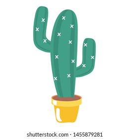 mexican cactus in pot icon vector illustration design