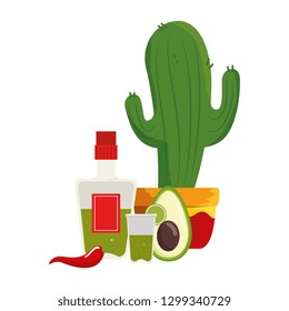 mexican cactus with tequila and vegetables
