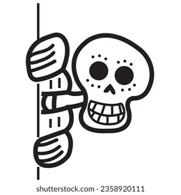 Mexican Calavera Day of the Dead Festival in Mexico. smiling skeleton skull vector illustration