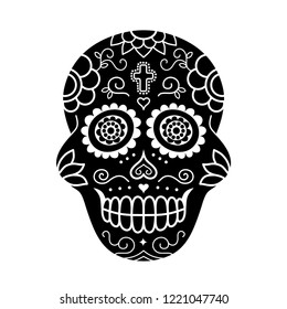 Mexican calavera Day Of The Dead vector skull