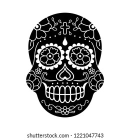 Mexican calavera Day Of The Dead vector skull