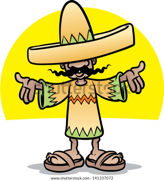 Mexican Cartoon Character Stock Vector (Royalty Free) 141337072